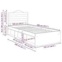 Bedframe Concerte Grijs 100 x 200 cm Massief grenenhout - thumbnail
