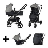 Xadventure 3-in-1 kinderwagen + autostoel lichtgrijs - thumbnail