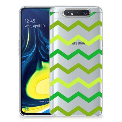Samsung Galaxy A80 | TPU bumper | Zigzag Groen Samsung Galaxy A80 | TPU bumper | Zigzag Groen