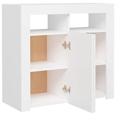 Dressoir met LED-verlichting 80x35x75 cm wit