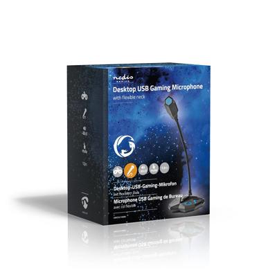 Desktop Gaming-Microfoon | Flexibele Nek | USB | Mute-Knop | 3,5 mm Stereo-Audioconnector