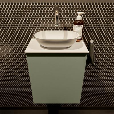 MONDIAZ FOWY toiletmeubel 40cm kleur army. Waskom positie midden kleur talc | talc. Zonder kraangat