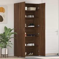 Schoenenkast met plank Bruin 80 x 35.5 x 180 cm Bewerkt hout - thumbnail
