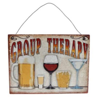 Wandversiering group therapy metaal 20x15 cm