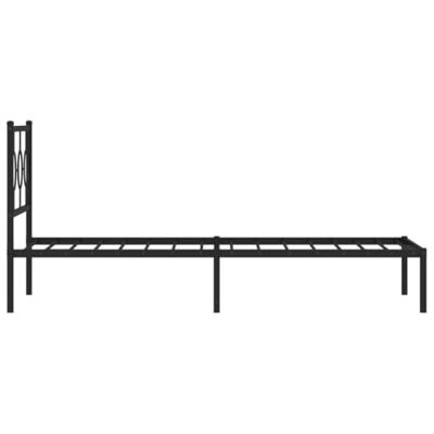 Bedframe met hoofdbord metaal zwart 90x190 cm