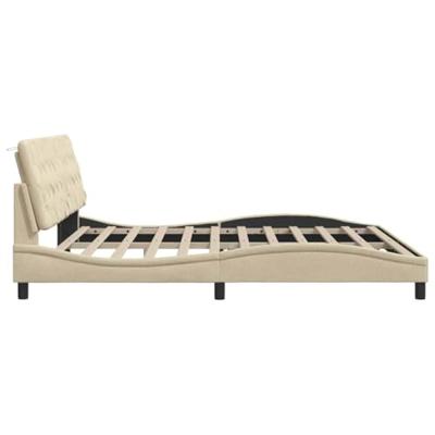 Bedframe zonder matras stof crèmekleurig 200x200 cm