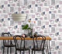 Dutch Wallcoverings Amazonia - Nordic Geo Pink - Multicolor - thumbnail