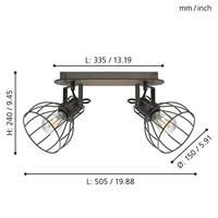 Eglo PlafondlampSambatello 2-lichts antiekbruin - 98135 - thumbnail