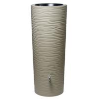 Garantia regenton met bloembak 350 liter sahara - thumbnail