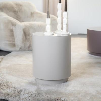 By-Boo Ronde Bijzettafel 'Mesita' 37cm metaal, kleur Taupe