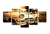 Foto Glas Art - Vrouw met gouden bloem voor haar oog,80x80cm, prachtig voor in de woon en of slaapkamer, inclusief ophang materiaal. - thumbnail