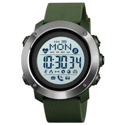 SKMEI 1511 eenvoudige Bluetooth mannen Smart waterdichte kompas volwassen Smart Watch (Steel shell Army Green)