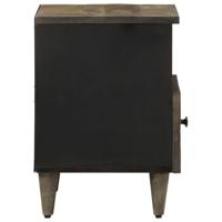 Nachtkastjes 2 st 40x33x46 cm massief mangohout lichtgrijs - thumbnail