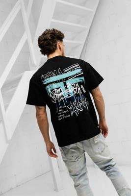 Jorcustom Graffiti Loose Fit T-Shirt Heren Zwart - Maat S - Kleur: Zwart | Soccerfanshop Jorcustom Graffiti Loose Fit T-Shirt Heren Zwart - Maat S - Kleur: Zwart | Soccerfanshop