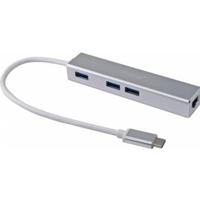 Equip 133481 usb-c to 3-port usb 3.0 hub with gigabit adapter - thumbnail