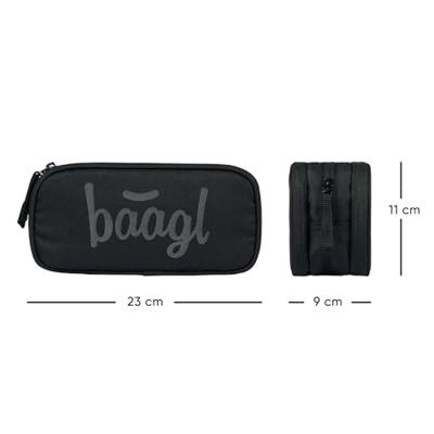 Baagl Student etui Zwart 3-ritsen