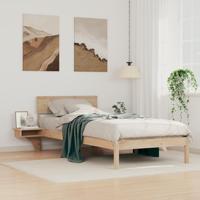 Bedframe met hoofdeinde Bruin 100 x 200 cm Massief grenenhout - thumbnail