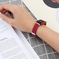 Fitbit Inspire 1 / HR / Ace 2 Canvas nylon bandje - Maat: Small - Rood - thumbnail
