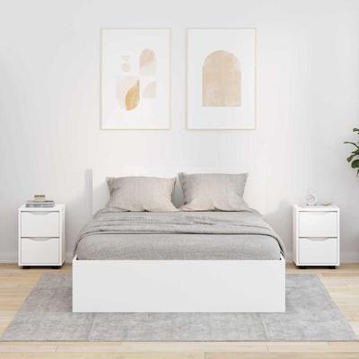 Nachtkastjes met lade 2 pcs Wit 30,5 x 30 x 43 cm Bewerkt hout
