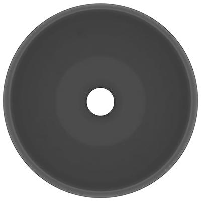 Wastafel rond 40x15 cm keramiek mat donkergrijs