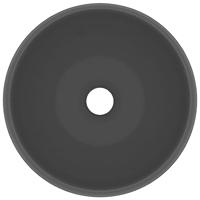 Wastafel rond 40x15 cm keramiek mat donkergrijs - thumbnail