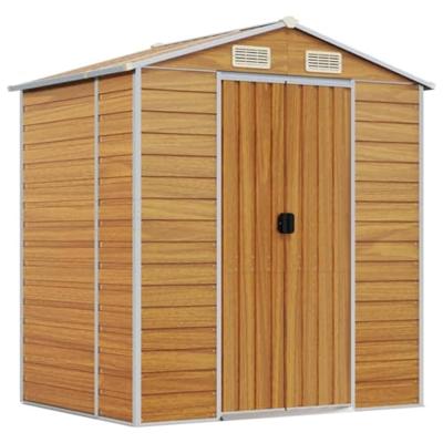 Tuinschuur 191x130x198 cm gegalvaniseerd staal lichtbruin