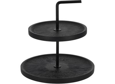 XEMM Serveertoren - Etagere - Mango hout - 2 laags - ∅26 x 28 cm - Zwart XEMM Serveertoren - Etagere - Mango hout - 2 laags - ∅26 x 28 cm - Zwart