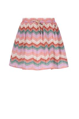 NoNo winter plisse rok meisjes - zand - Nulan - zigzag AOP