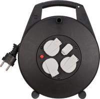 Brennenstuhl Vario Line kabelbox 3-voudig met USB / mini kabeltrommel voor gebruik binnenshuis zwart - 1093200600 - thumbnail