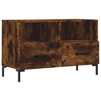 Tv-meubel 80x36x50 cm bewerkt hout gerookt eikenkleurig - thumbnail