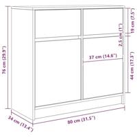 Dressoir met lade 80x34x76 cm spaanplaat gerookt eikenkleurig - thumbnail