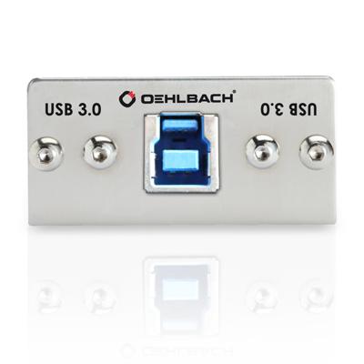 Oehlbach MMT-C USB.3 B/A USB 3.0-B/A multimedia-inzet met kabelzweep zilver
