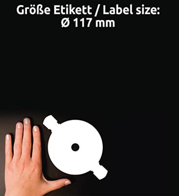 Avery-Zweckform L7676-25 CD-etiketten Ø 117 mm Papier Wit 50 stuk(s) Permanent hechtend Inkjet, Laser (zwart/wit), Laser (kleur), Kopiëren (zwart/wit),