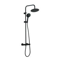 BWS Regendouche | 20cm Stortdouche met 2 standen handdouche | Zwart | Opbouw - thumbnail