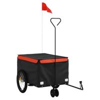 Fietstrailer 30 kg ijzer zwart en oranje - thumbnail