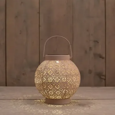 Solar lantaarn metaal 19x18 cm zand Anna's Collection - Annas collection