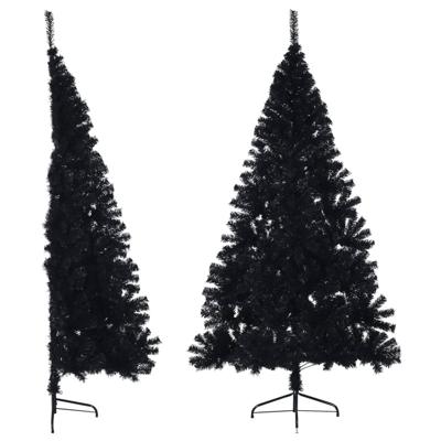 VidaXL Kunstkerstboom met standaard half 240 cm pvc zwart