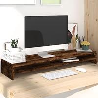 VidaXL Monitorstandaard 100x24x13 cm bewerkt hout gerookt eikenkleurig - thumbnail