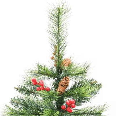 VidaXL Kunstkerstboom met scharnieren dennenappels en bessen 150 cm