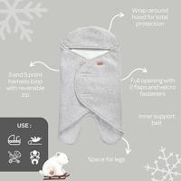 Deken BEABA Babynomade® met fleece voering gemêleerd grijs - thumbnail