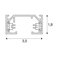 SLV 143011 230V-railsysteemcomponenten Rail 1-fasig Wit - thumbnail