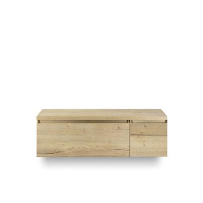 Frozen Badmeubelset 140 cm - Greeplijst in kleur - Wastafel Onderkast - met Bovenblad Natuur Eiken