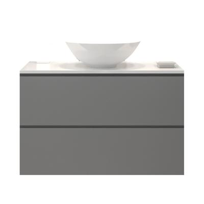 Badkamermeubelset Gliss Zeus 90 cm Beton Grijs Met Waskom Badkamermeubelset Gliss Zeus 90 cm Beton Grijs Met Waskom