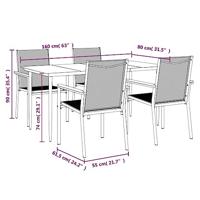 5-delige Tuinset textileen en staal zwart - thumbnail