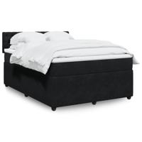 Boxspring met matras fluweel zwart 160x200 cm - thumbnail
