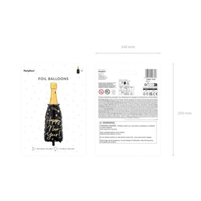 Folieballon Happy New Year Champagne Fles (27x88cm)