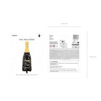 Folieballon Happy New Year Champagne Fles (27x88cm) - thumbnail