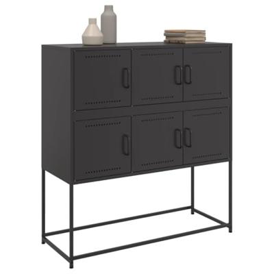 Dressoir 100,5x39x107 cm staal zwart