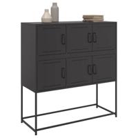 Dressoir 100,5x39x107 cm koudgewalst staal zwart - thumbnail