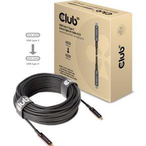 Club 3D usb-c gen 2 active optical a/v unidirectional m/m kabel (zwart, 20 meter)